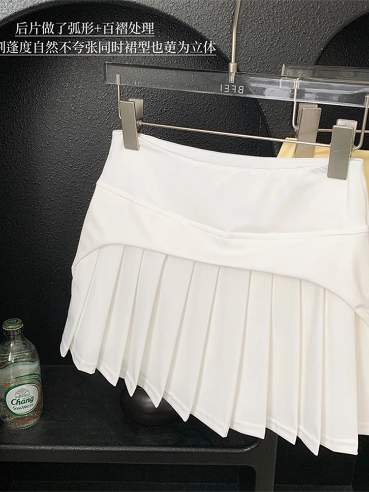 

Ladies Skirt 2023 Summer Clothes Women's High Waist Harajuku Korean Style Solid Mini Pleated Skirt For School Casual Girl Y2k