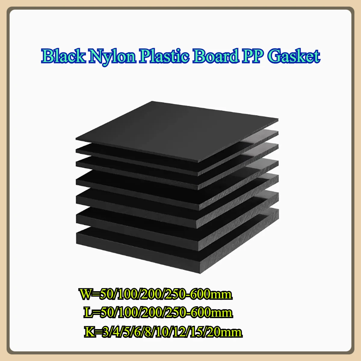 

Black Nylon Plastic Board PP Gasket/PE Black Board/ABS Board Pom Pad Thickness 3-20mm