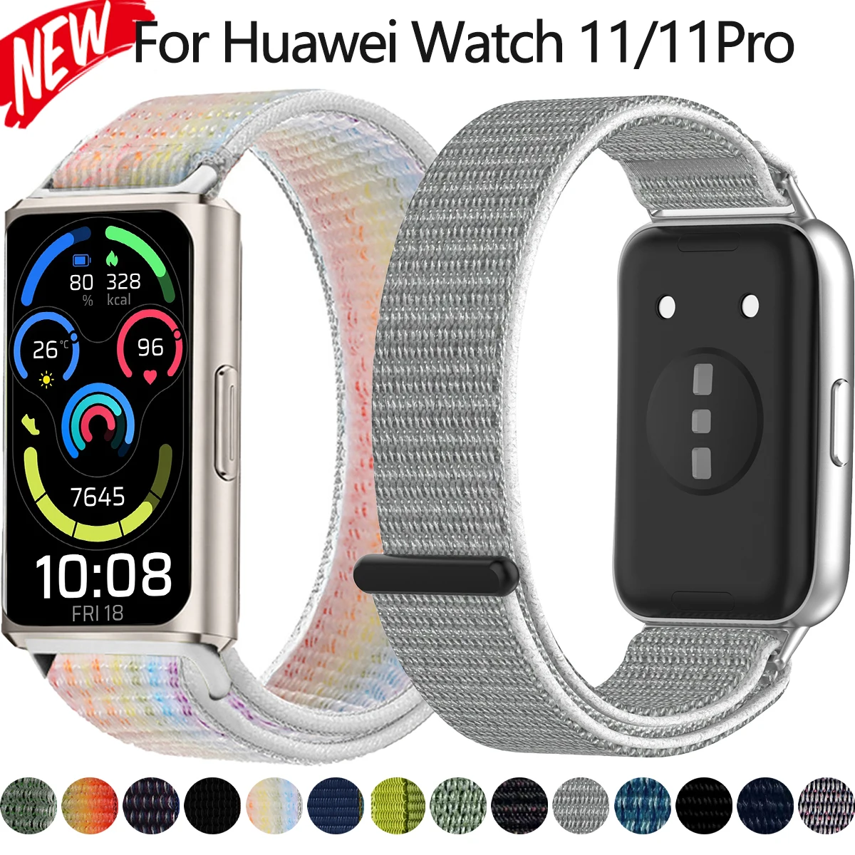 Nylon-Sportarmband für Huawei Band 11/11 Pro, offizielles Ersatzarmband für Huawei Band 11/11Pro NFC-Armband Correa
