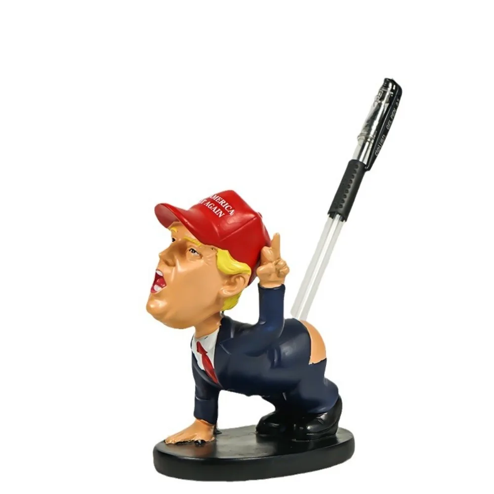 New President Donald Trump Pen Holder Resin Funny Pencil Pot Container Cartoon Storage Box