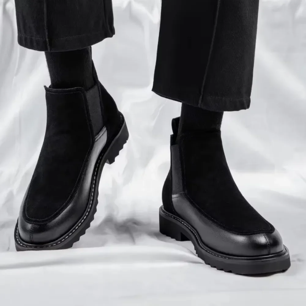 Leather Boots for Men's 2026 Winter New Leather British Style Chelsea Mens  Botas Trend Versatile Shoes Plush High Top Male Boots - AliExpress 322