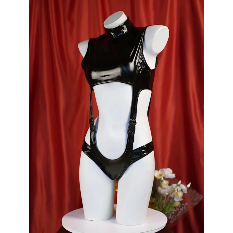 Anime Bunny girl Costumi Donna sexy in pelle verniciata Costume da bagno Nero Backless Body Nightclub Bikin Intimo Abiti di Halloween
