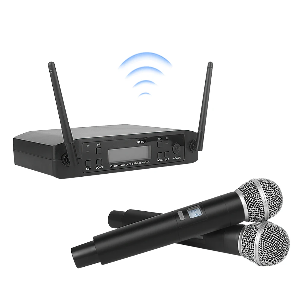 

GLXD4 Wireless Microphone UHF 600-635MHz Professional Handheld Mic for Karaoke Church Show Meeting Studio Recording