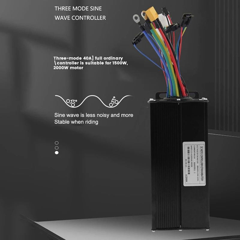 36/48V/52V E-Bike 40A 1500/2000W Three Mode Sine Wave Brushless Controller For Electric Bicycle Tricycle Ebike E-Scooter