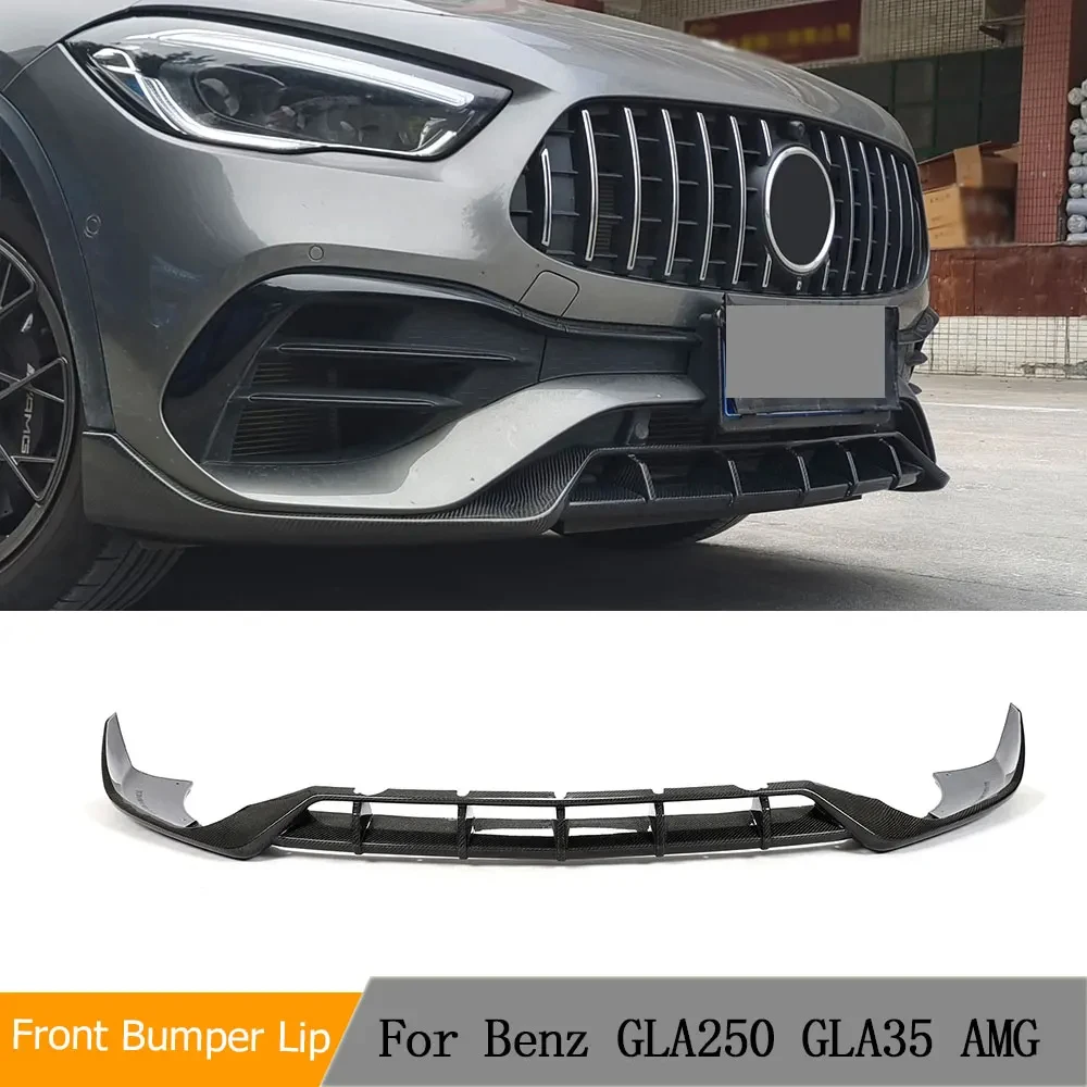 Front Bumper Lip Splitter for Mercedes Benz GLA Class H247 GLA200 GLA250 GLA35 AMG Sport 4 Door 2020 2021 Front Lip Carbon Fiber