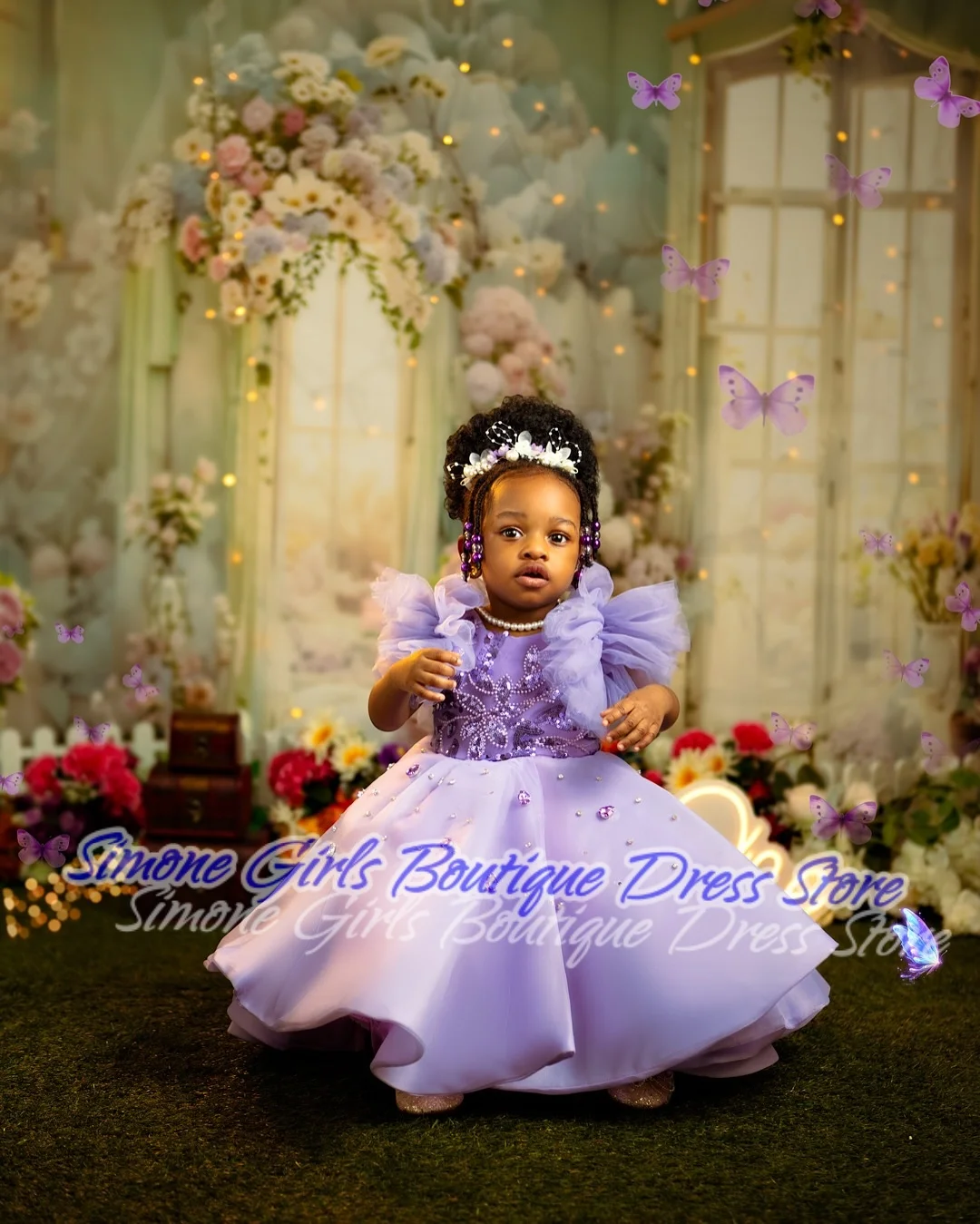 

Cute Purple satin mini skirt Flower Girl Dress for Wedding Ceremonies Holiday Celebrations Dance Performances Birthday party