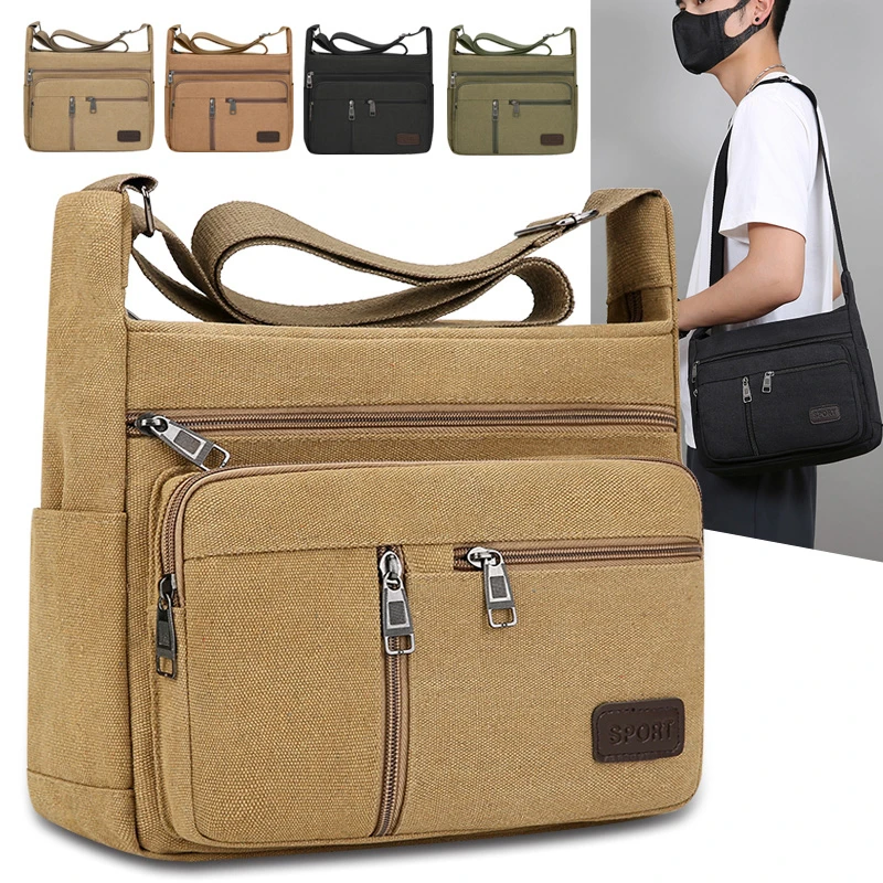 

Men Canvas Shoulder Bags Casual Tote Travel Men's Crossbody Bag Luxury Messenger Bags Fashion High Quality Handbag