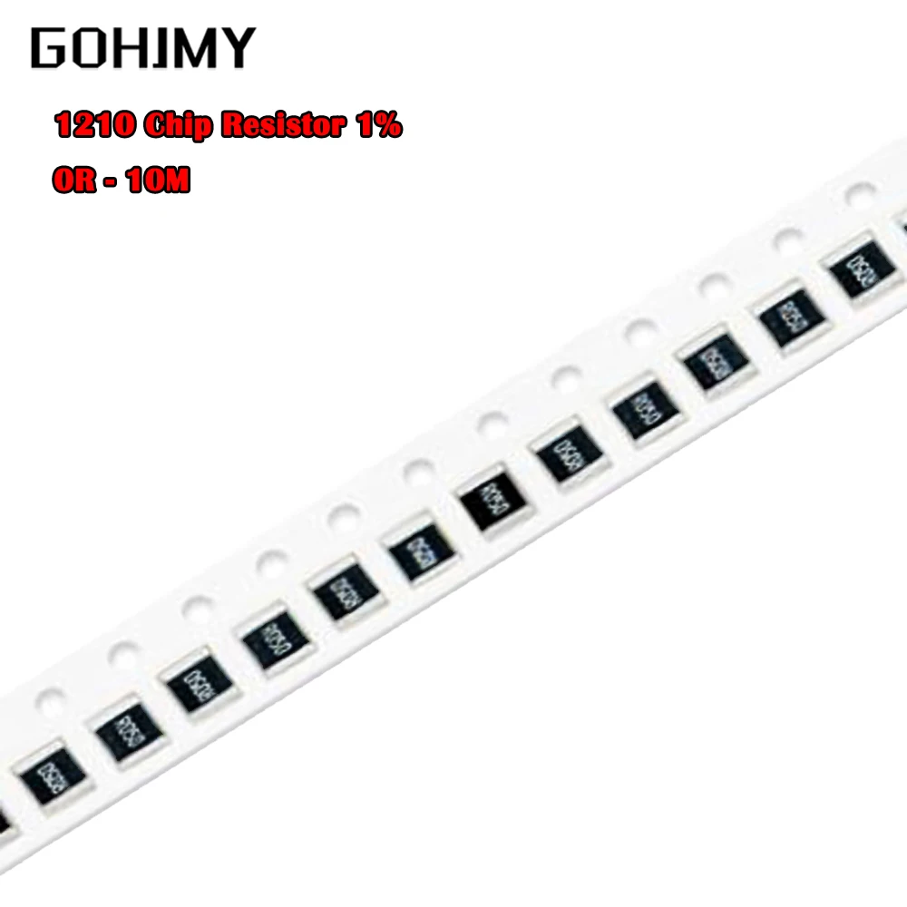 100PCS 1210 1% 1/2W SMD Chip Resistor Resistors 0R - 10M 0 10 100 220 470 Ohm 0R 10R 100R 220R 470R 1K 2.2K 4.7K 10K 100K 1M 10M