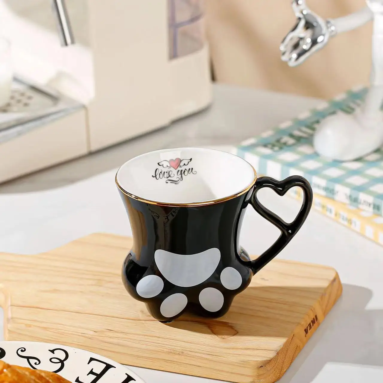 Cute Ceramic Cup Lovely Cat Mug Mug Household Couple Water Cup Girl Office Coffee mugs TeaCup