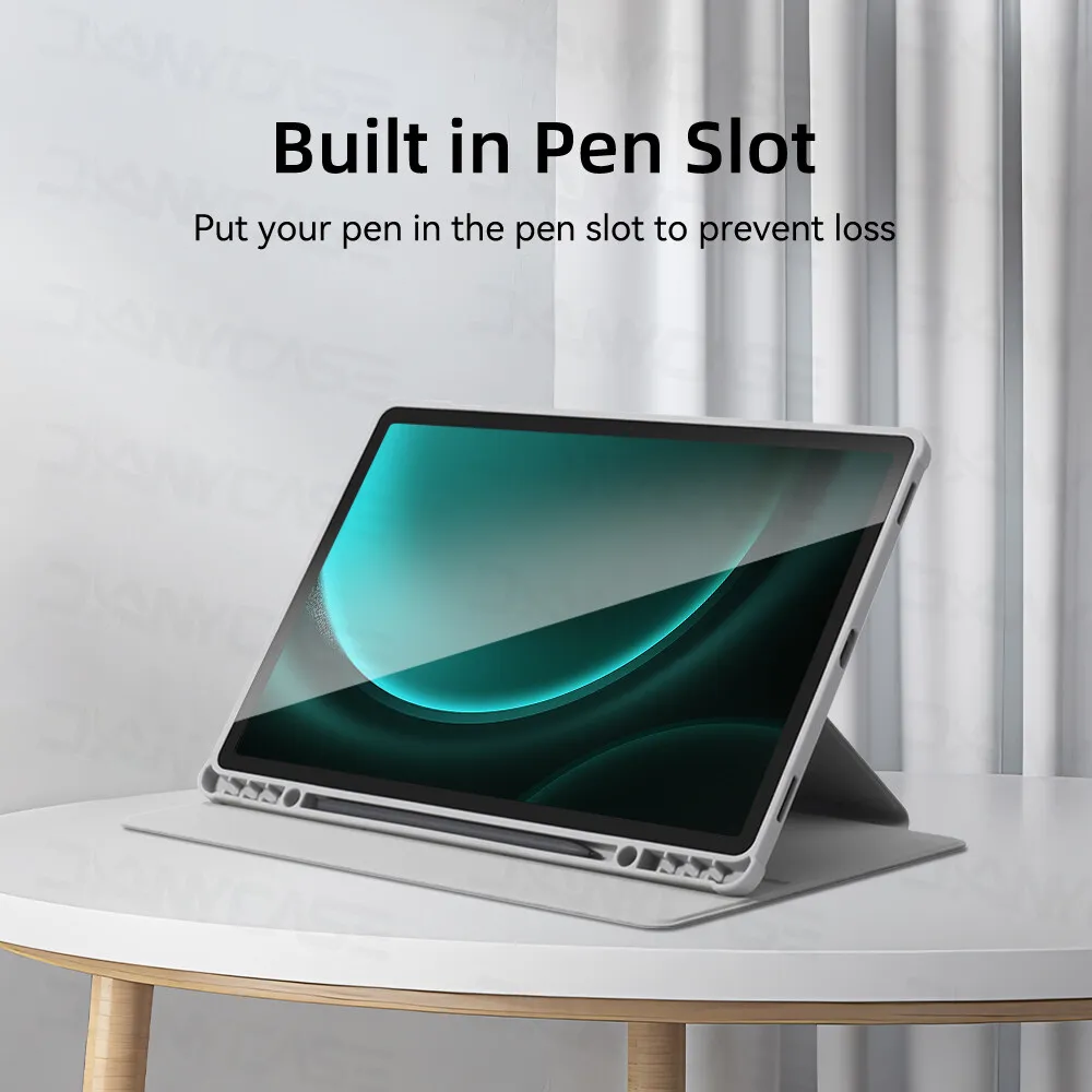 حافظة لهاتف سامسونج جالاكسي تاب لهاتف S9 FE S6 lite Tab A9 A8 S9 Plus FE غطاء أكريليك ذكي لوظيفة النوم التلقائي