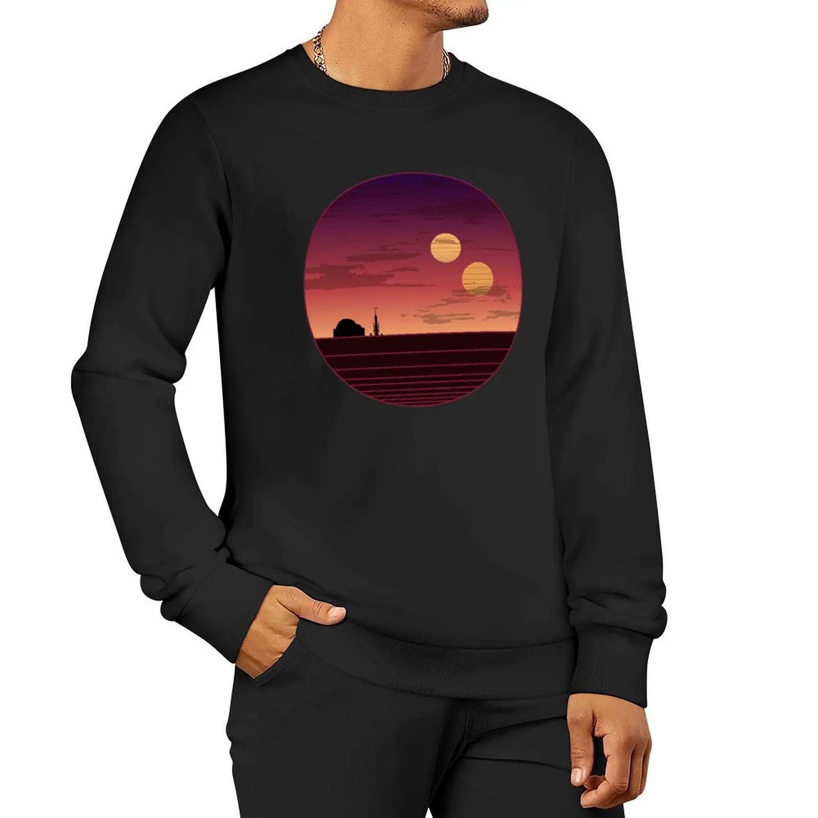 

The Binary Sunset Pullover Hoodie anime clothing streetwear men tracksuit autumn new sweatshirts