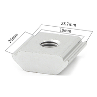 5pcs Aluminum Alloy Bracket End Mid Clamp 21.2mm 22.3mm 23.7mm Solar Panel Mounting T-Blocks Square Nuts M8 T-Sliding Nut