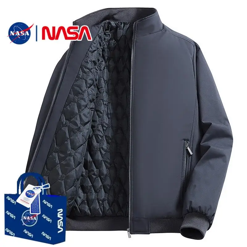 

Мужская хлопковая куртка Collaboration среднего года, новинка зимы, однотонная, с воротником-стойкой, ветрозащитная, теплая, Fce, внутренняя, простая, универсальная