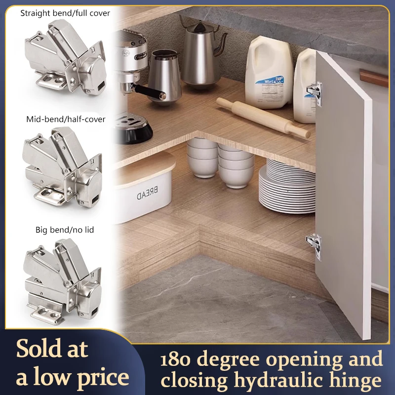 

180 Degree Large Angle Damping Hydraulic Hinge 175 Degree Special Corner Cabinet Wardrobe Door Hinge Flat Door Hinge