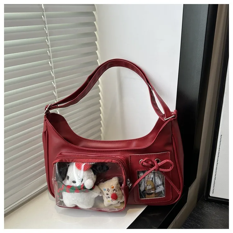 Harajuku Y2K Transparente Ita-Tasche im koreanischen und japanischen Stil für Damen, Preppy-Schul- und Alltagstasche, Schulter- und Umhängetasche für Mädchen – Detail 29