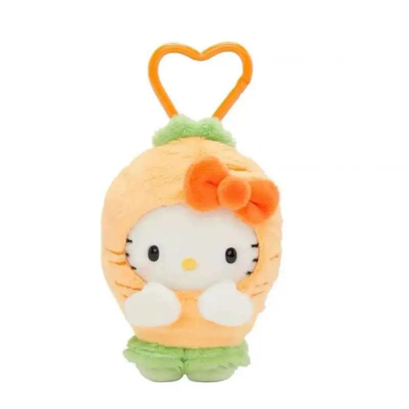 Hello Kitty Key Chain Stuffed Toys Sanrio Fruits and Vegetables Pendant Anime Kuromi Plush Keychain Cute Doll Backpack Pendant