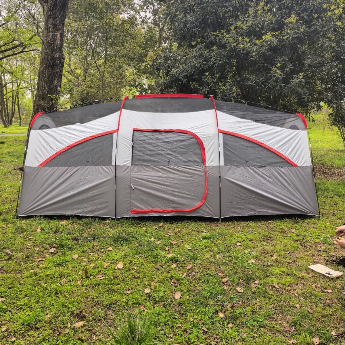 New 6-8 Large Space Tunnel Double-Layer Camouflage Three-Season Tent Family Leisure Outdoor Camping Portable Sunshade