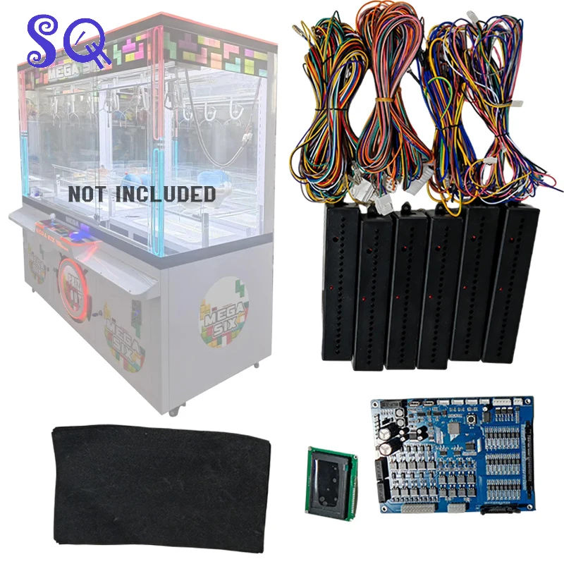 MJ Arcade Claw Machine Parts Kit with Multi Claw Tianche Mainboard  Optical Sensor Display Panel Wiring for Claw Game Machines