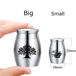 Dropshipping Custom High 30X40mm Decorative Memorial Keepsake Stainless Steel Cremation Urns for Human Pet Ashes