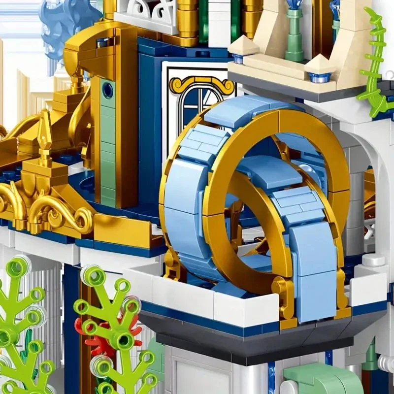 4133PCS Poseidon Palace Building Blocks Castello blu Modello Mattoni Decorazione desktop creativa Giocattoli fai da te Regali per i bambini