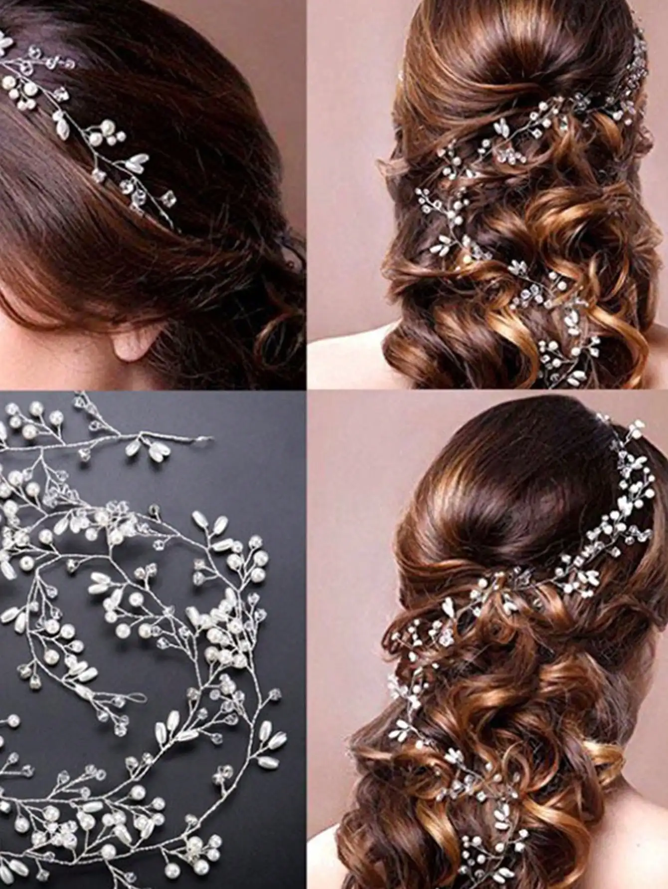 Braut Hochzeit Kristall Haaraccessoires Perlen und Kristallperlen Braut-Stirnband Hochzeits-Kopfschmuck Haarschmuck – Detail 3