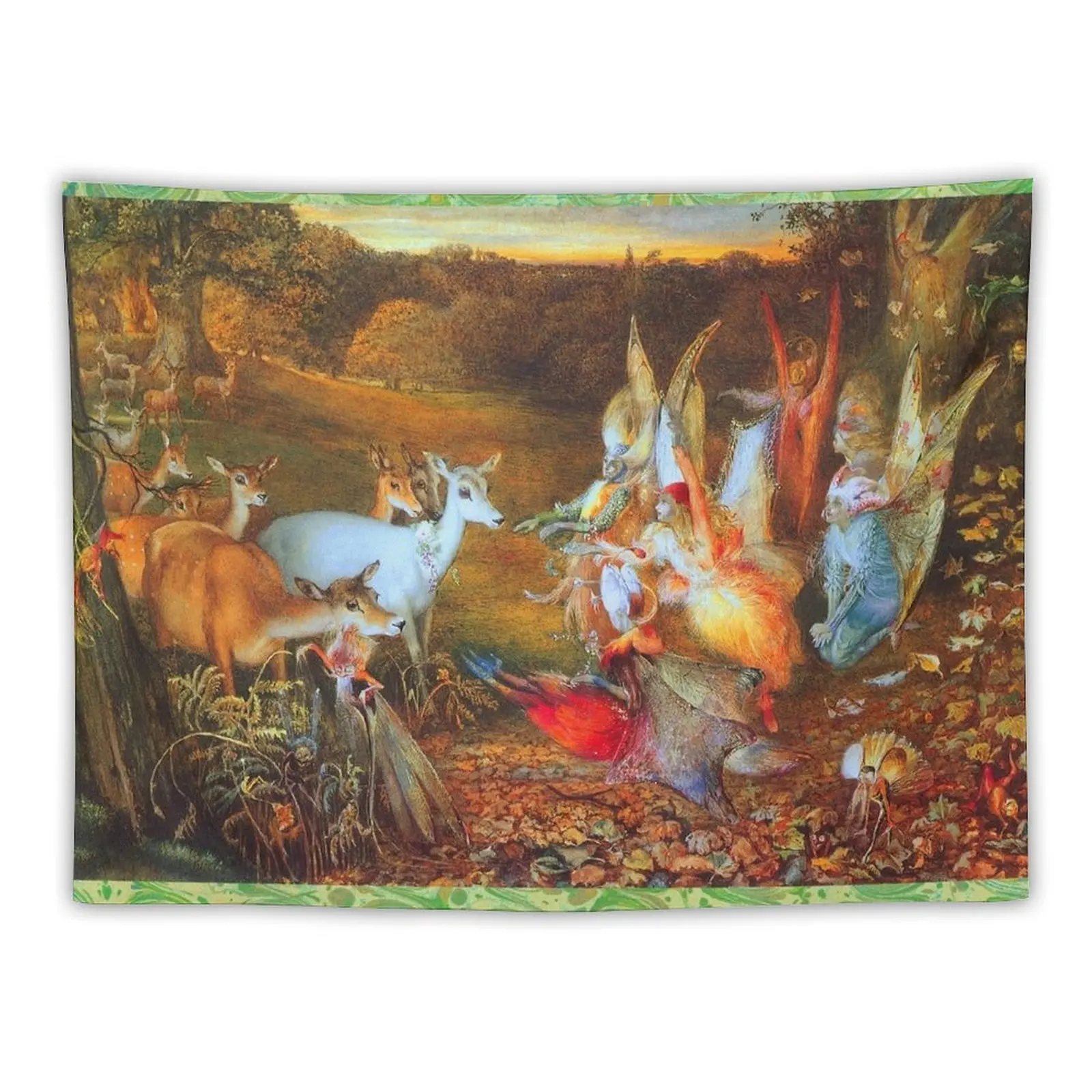 ENCHANTED FOREST Fairies ,Deers and Fawns In Autumn Landscape Tapestry Home Decoration Decorations For Room Tapestry