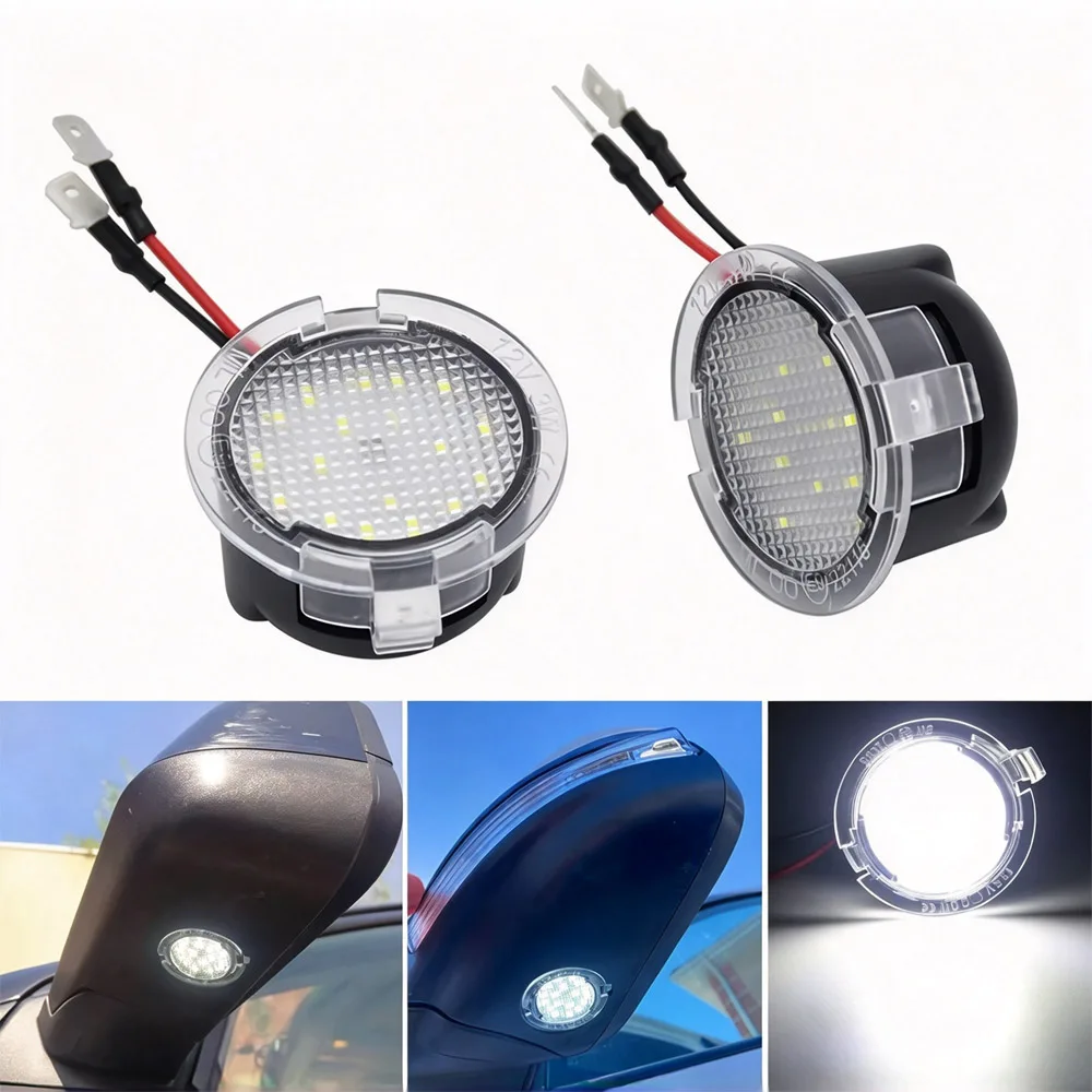1/2PCS Canbus No Error LED Side Under Mirror Puddle Light 12V For Ford Edge 2007-2016 For Ford Mondeo MK5 2015-2017 6000K White