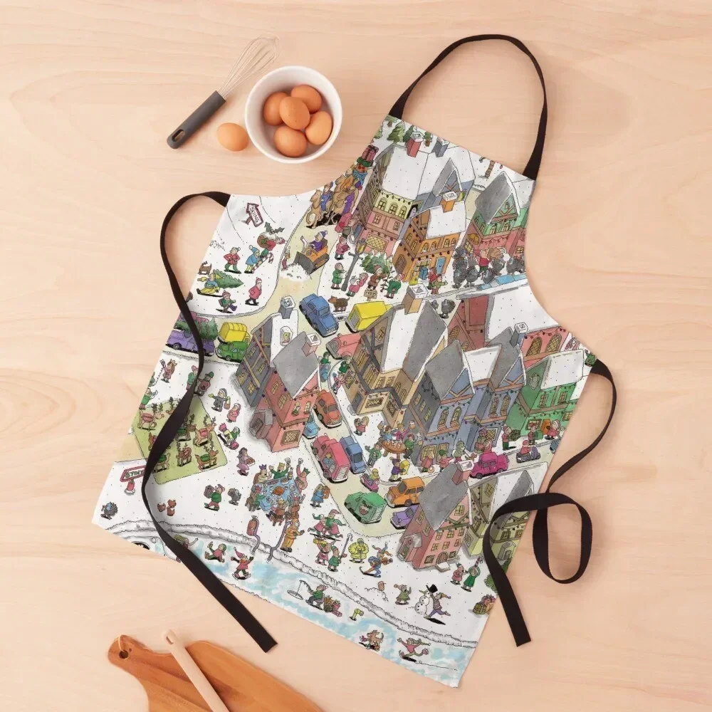 

Christmas Scene Apron Restaurant custom women's kitchen Kitchen Special Accessories Bib For Kitchen Apron