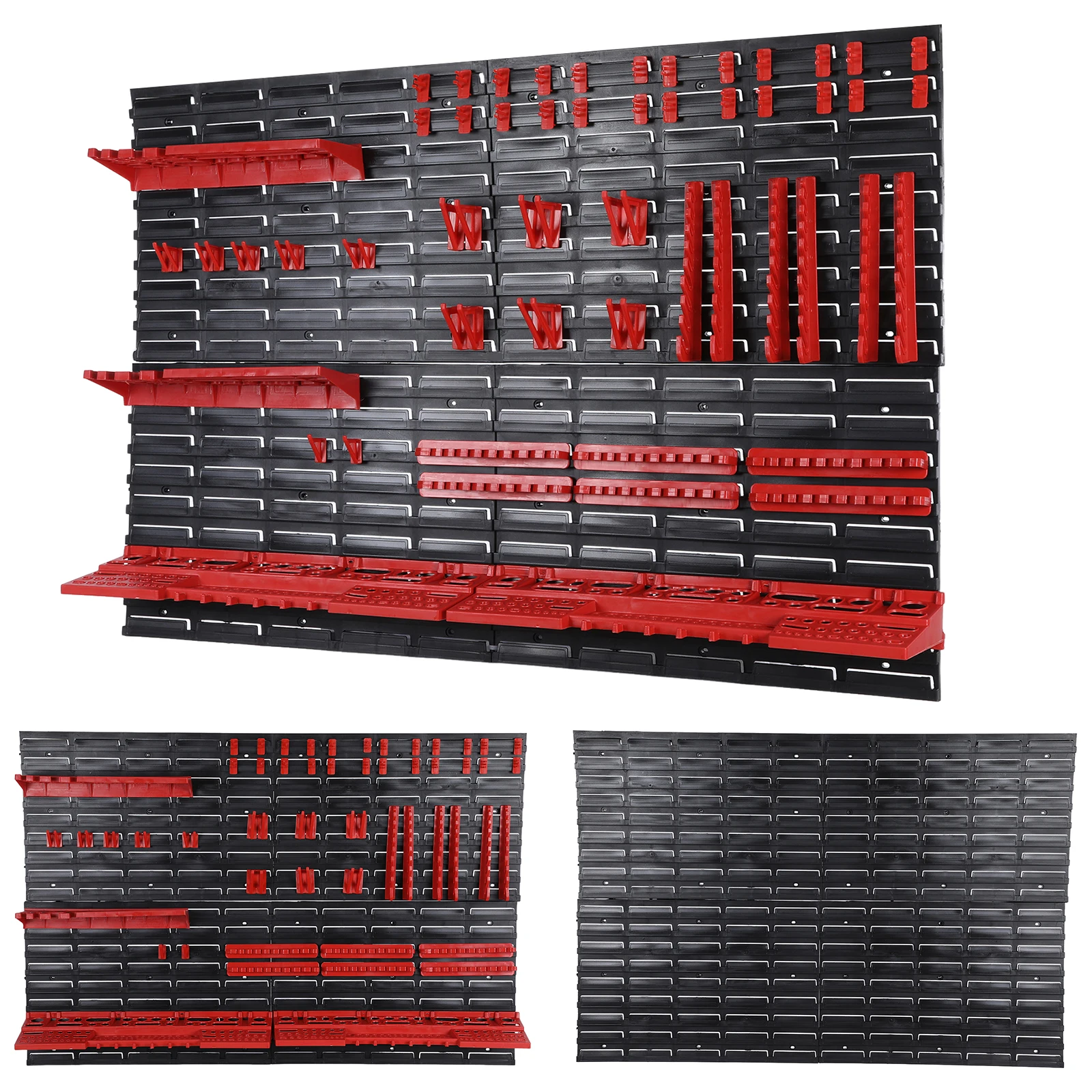 Workshop Tool Organizer 68-Piece Pegboard Wall Mount Wrench Tray Holder Screwdriver Rack Triangle Hook Storage