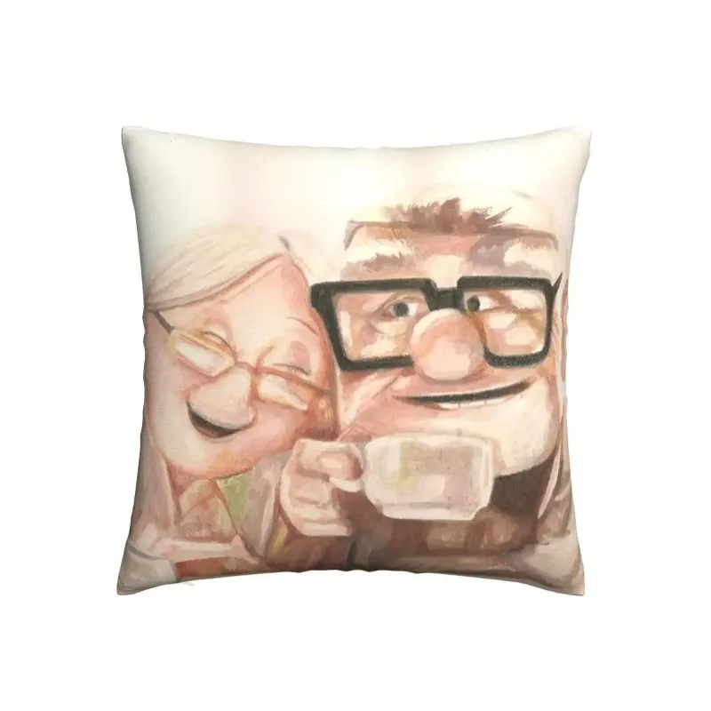 Up Movie - Carl And Ellie Square Pillowcase Cushion Cover funny Zipper Home Decorative Polyester Pillow Case Sofa Seater Simple