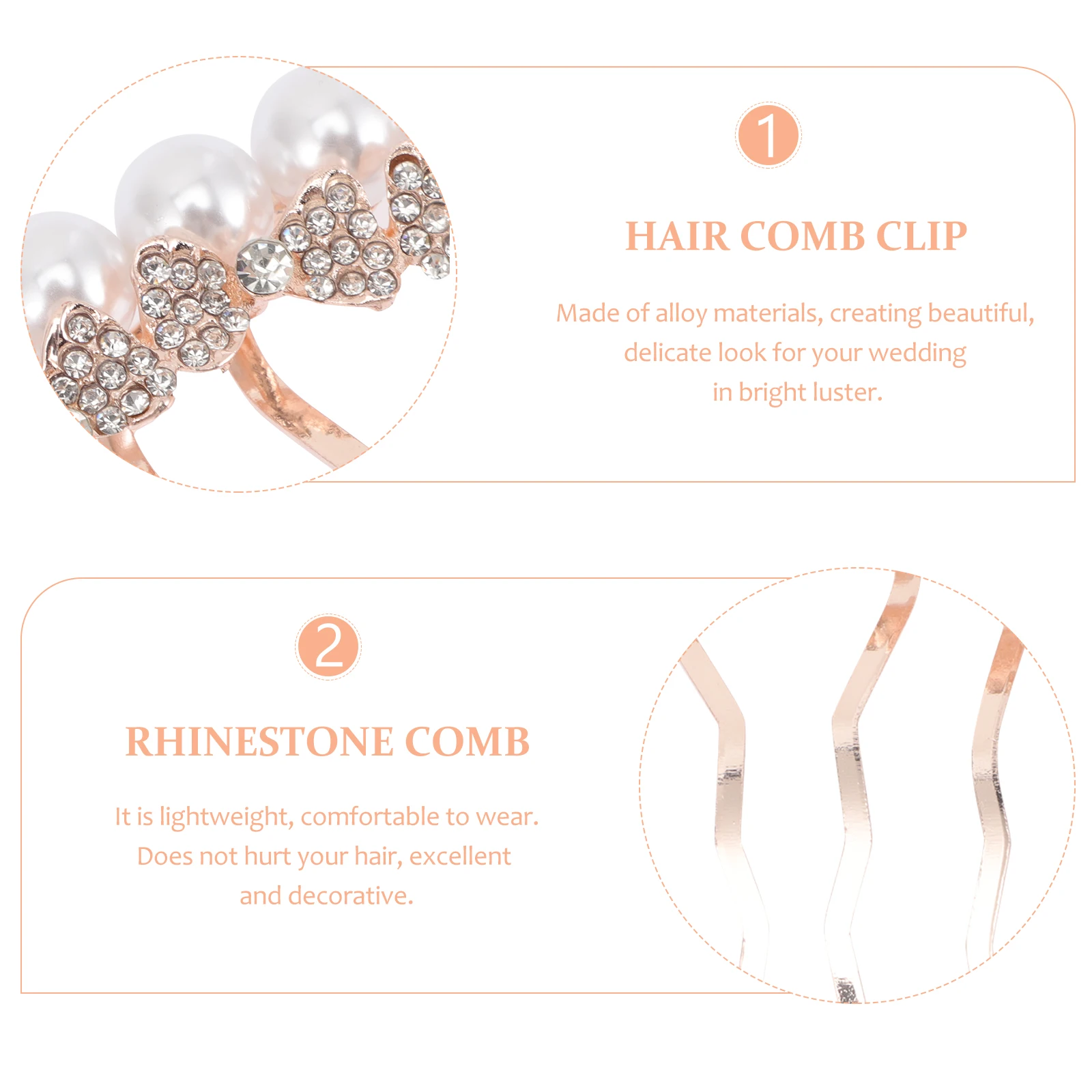 

2pcs Alloy Butterfly Comb Wedding Crystal Side Comb Pearl Hair Jewelry Rhinestone Clip Bride Prom Anniversary Decorative Hair