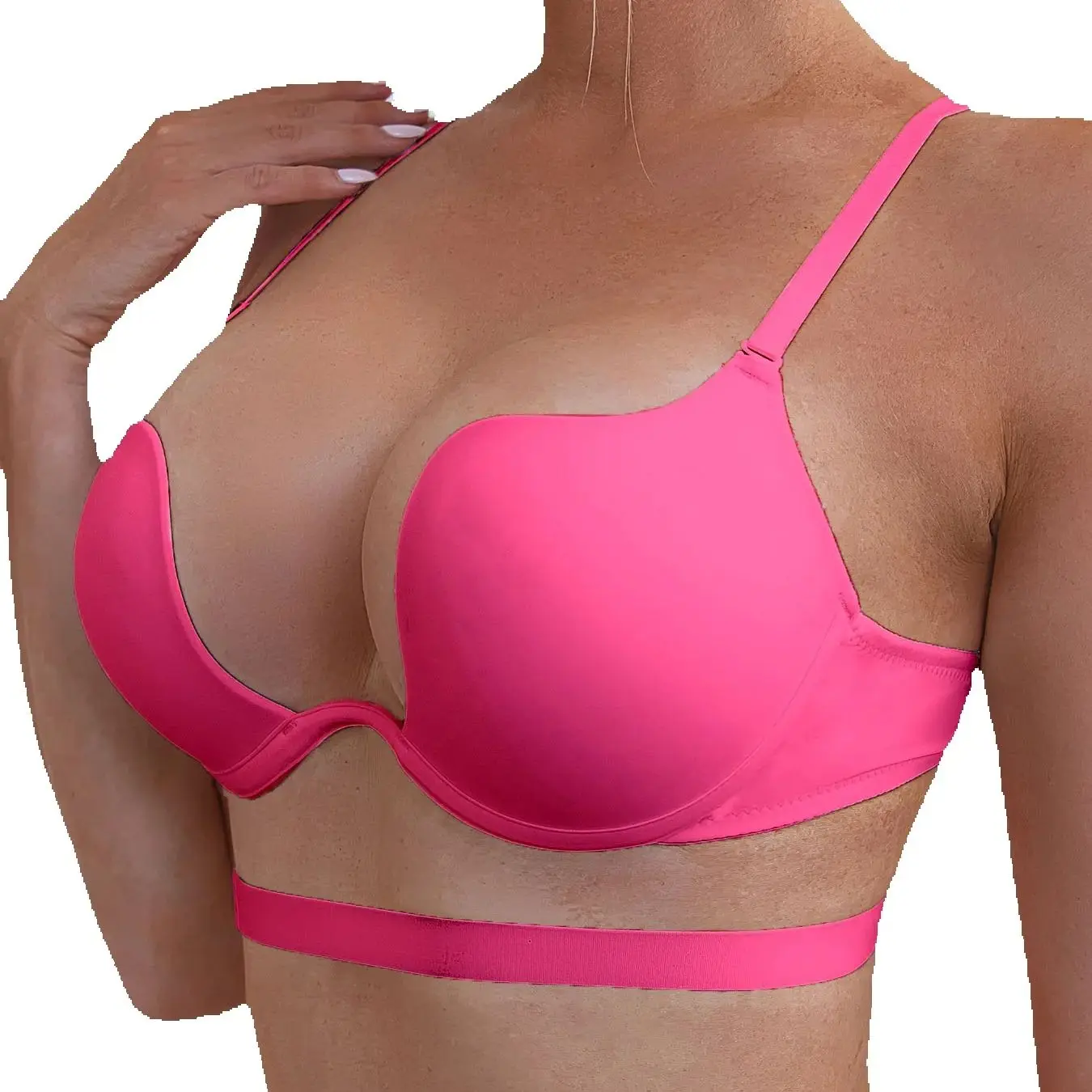 Bra Push-Up Seksi Modis Bentuk U Multi-Fungsi Bralette Tanpa Tali Belakang Tak Terlihat Kawat Penyangga Berbusa Lingerie