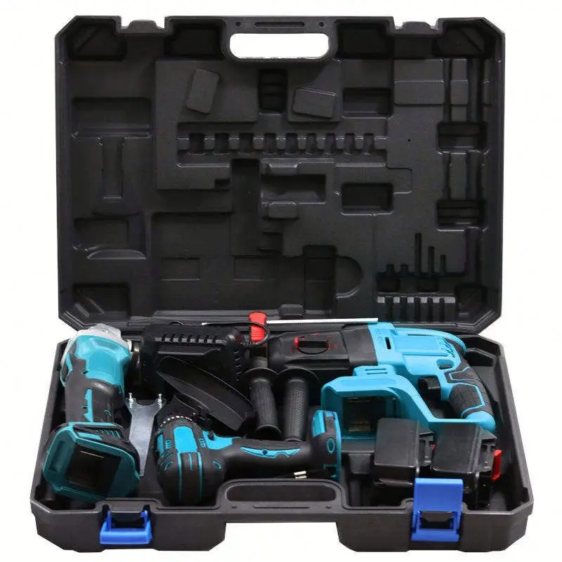 Factory Direct Sale 3 in 1 Brushless Lithium Ion Impact Drill Set Hand Tools Kit with Case for Home Use Including Cutter Grinder