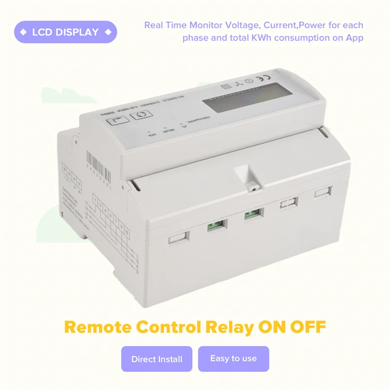 3 Phase Energy Meter Wifi Energy Meter Kwh Power Monitor Wattmeter Tuya App Remote Switch On OFF 3X110/190V 230/400VAC