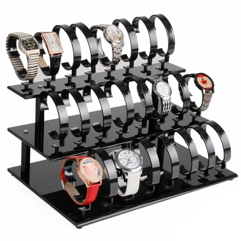 Acrylic One-layer 2-Layer Three-layer  Watch Stand Holder , Jewelry Desktop Storage Rack Shelf Watches Organizer