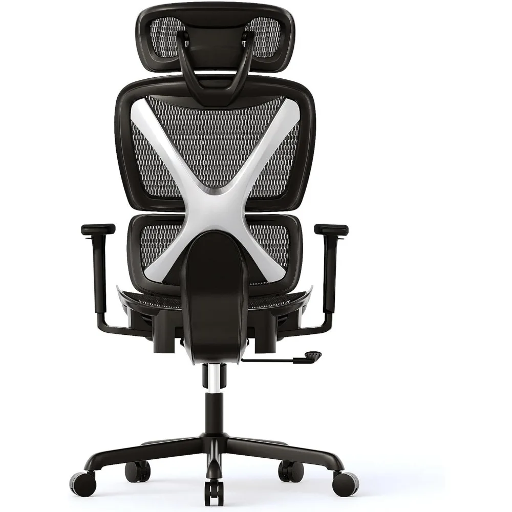 Ergonomic Office chair with Lumbar Support, Big and Tall Mesh Chairs with Adjustable 3D Arms, Headrest & Soft Seat, Desk Chair