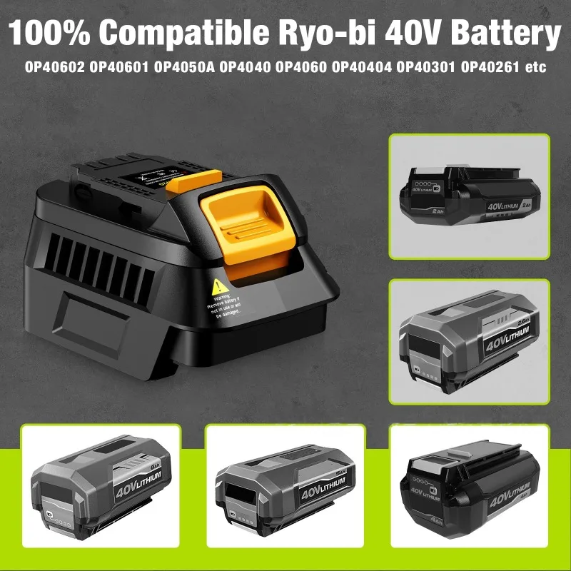 HAKSINKY RYB40DW20 محول بطارية أداة الطاقة لبطارية ليثيوم أيون Ryobi 40 فولت تحويل إلى لاستخدام أداة الطاقة اللاسلكية DeWalt 20 فولت