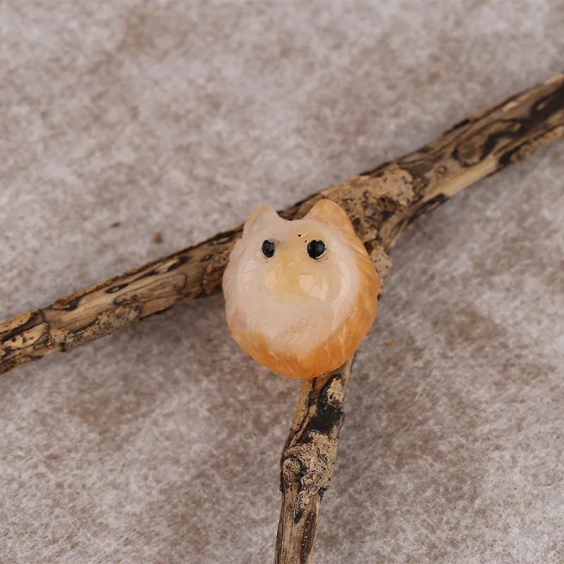 Natural Stone Carved Agate Cat Head Pendant Handmade Animal - DIY Animal  Jewelry Accessories