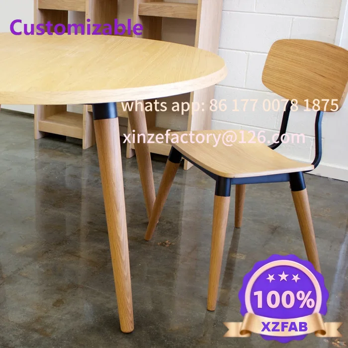 Customizable solid wood western restaurant backrest chair fast food burger restaurant canteen wrought iron dining chair