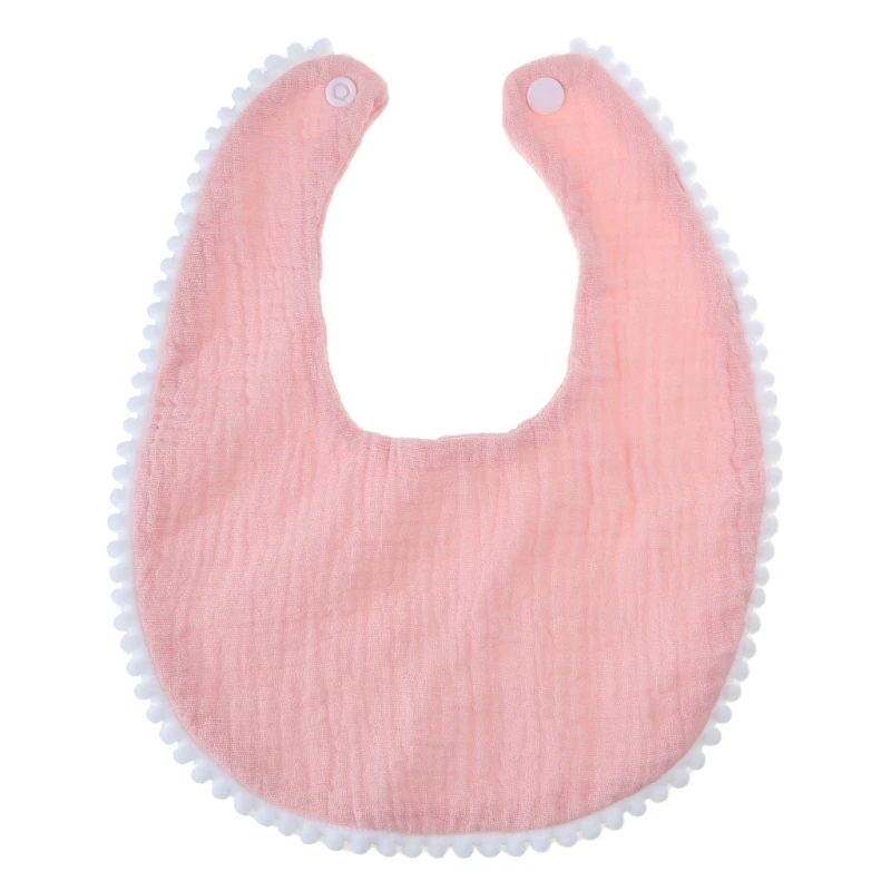 Baby Bandana Drool Bibs with Ruffle Lace Trim Solid Color Infant Drooling Teething Saliva Towel Cotton Burp Cloth Dropship