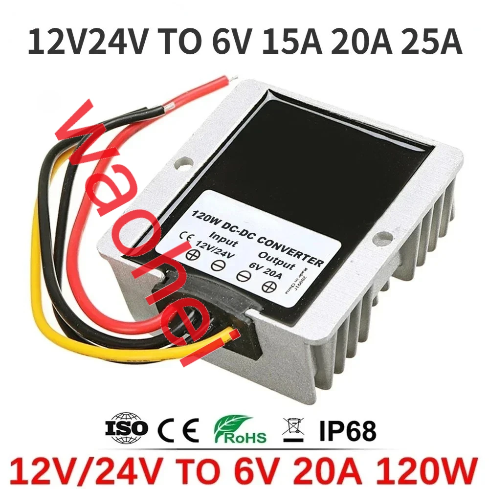 12V 24V to 6V 10A 15A 20A 25A 30A Step Down DC-DC Converter 10-36V to 6V Buck Voltage Regulator for Toy Car Power Supply Module