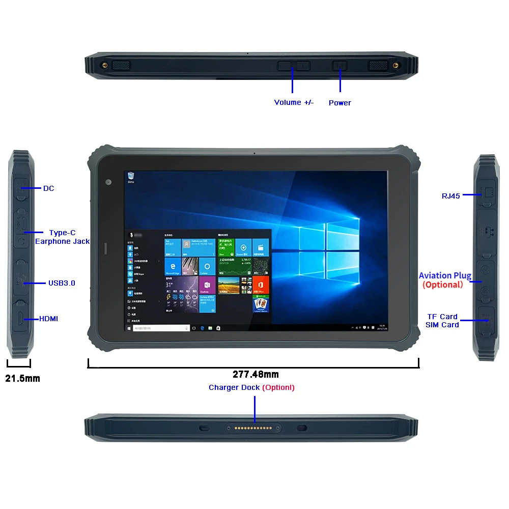 Original K10 Windows 10 Military Grade Tablet Pc Ip67 Waterproof 10.1\