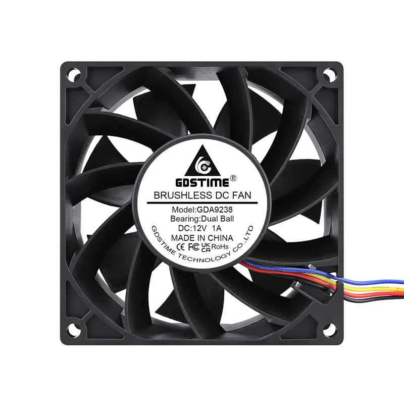 Gdstime 9238 12V DC 4Pin PWM Connector Brushless Radiator 92MM Dual Ball Inverter Cooler 92x92x38mm Computer Case Cooling Fan