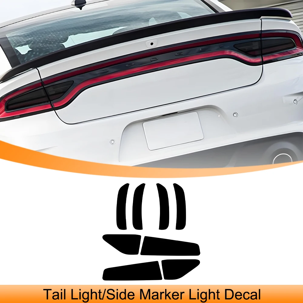 Car Tail Light Sticker Films Side Marker Light Smoked Vinyl Tint Overlay Decal for Dodge Charger 2015-2023 Exterior Accessories