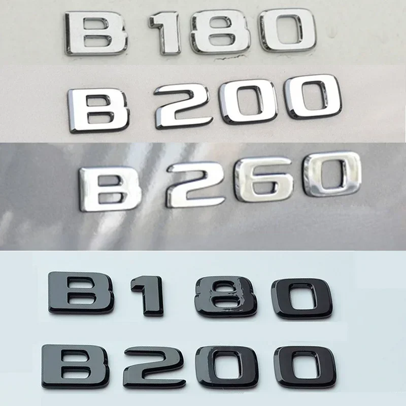 Car Trunk Letters Logo Emblem Badge Decals Sticker For Mercedes Benz B Class B180 W245 W246 W242 B200 B220 B260 B250 Accessories