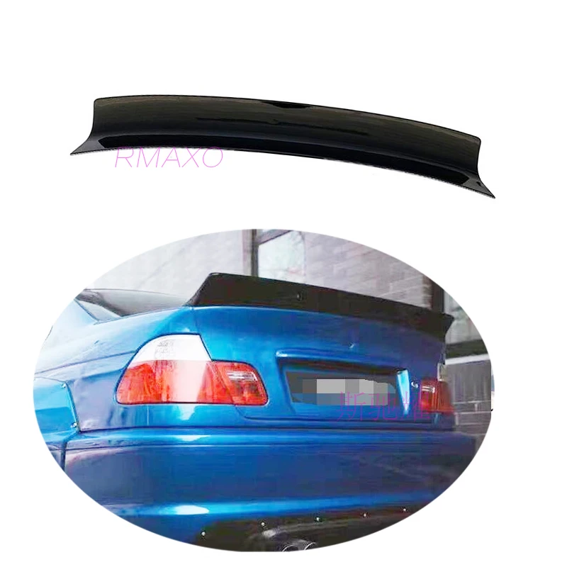 For E46 Spoiler 98-06  BMW E46 BMW 3 Series 318 320 323 328 D-K Spoiler ABS plastic Material Car Rear Wing Color Rear Spoiler