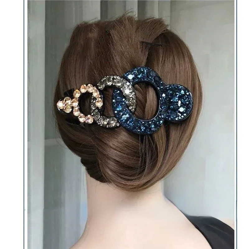 Hairpin for Mom Large Crystal Rhinestone Hairclaw Grab Horse Tail Clip Duck Mouth Clip Headwear Accessories Mother's Day Gifts