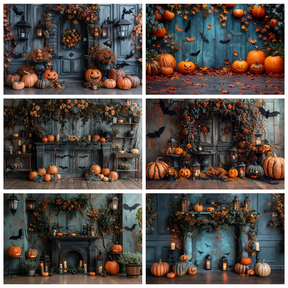 

Halloween Themed Backgrounds Fall Pumpkin Party Photo Banner Supplies Photography Background Props for Room Decoration