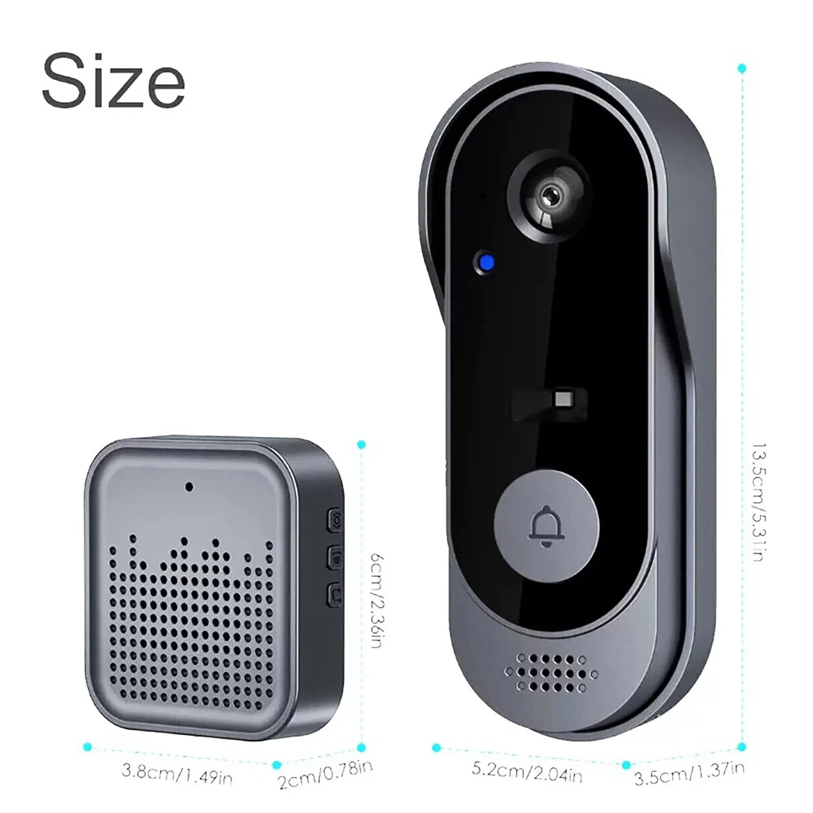 Smart Doorbell with Camera Wifi Remote Control Home Surveillance Video Intercom High Definition Night Vision Waterproof Doorbell