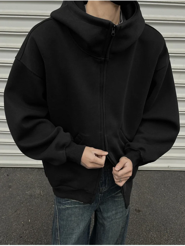 

Heavyweight Hooded Cardigan Men's Spring Faion Thiened Couple's American Retro Lazy Sle Sweatirt Youth Casual Long Sl...